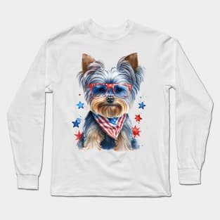 4th of July Yorkshire Terrier #1 Long Sleeve T-Shirt